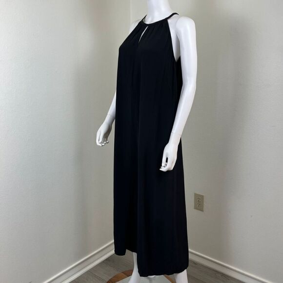 Eileen Fisher Women Size S Black Tencel Viscose Crepe Midi NEW Halter Dress - Picture 12 of 16